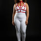 Plus Size Red Bow-Accent Chest Bralette Harness & Collar vegan leather by HarnessClub