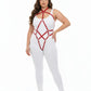 Plus Size Red Diamond Full Body Harness in vegan leather by HarnessClub
