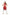 Plus-size red fringe capelet and belted long skirt set in vegan leather
