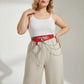 Plus Size Red Vegan Leather Grommet Belt with O-Ring and Chain Detail by HarnessClub