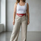 Plus Size Red Multi-Strap Eyelet Belt by HarnessClub with vegan leather chains and O-ring hip harness