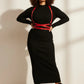 Plus Size Red Shoulder-Strap Wrap Waist Harness by HarnessClub in vegan leather