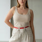 Plus Size Red Slim Belt with Cascading Silver Chains by HarnessClub, vegan leather waist belt