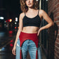 Plus Size Red Tassel High-Waist Hip Belt vegan leather harness by HarnessClub