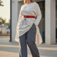 Plus Size Red Thick Chain-Detail Dress Belt by HarnessClub, red leather belt with silver chain drapes