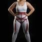 Plus Size Red Vegan Leather Waist Harness with tassel fringe by HarnessClub.