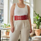 Plus Size red wide multi-buckle corset leather belt by HarnessClub