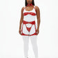 Plus-size red zip-detail three-piece vegan leather harness with thigh garter, HarnessClub