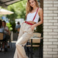 Red shoulder-strap waist harness in vegan leather, fashion belt accessory