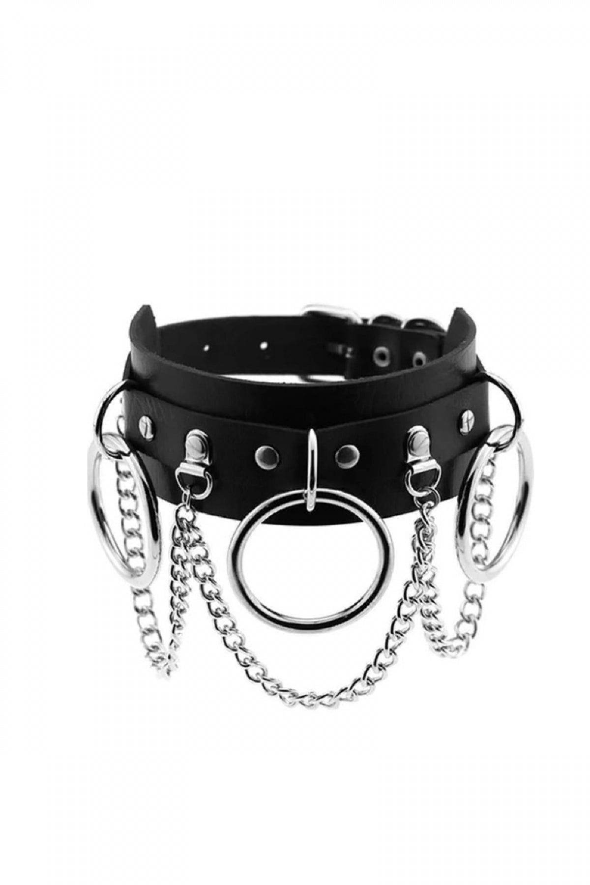 Ring And Chain Detailed Sexy Choker