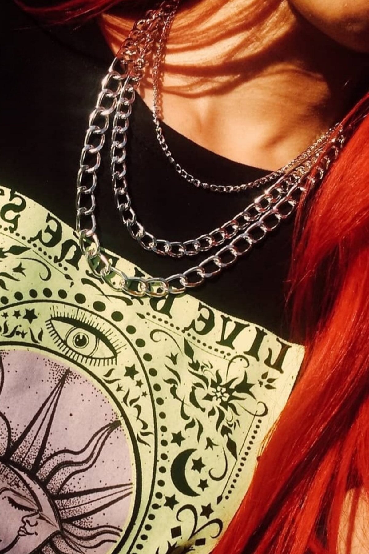 Stylish Chain Choker Neck Accessory With Back Tie