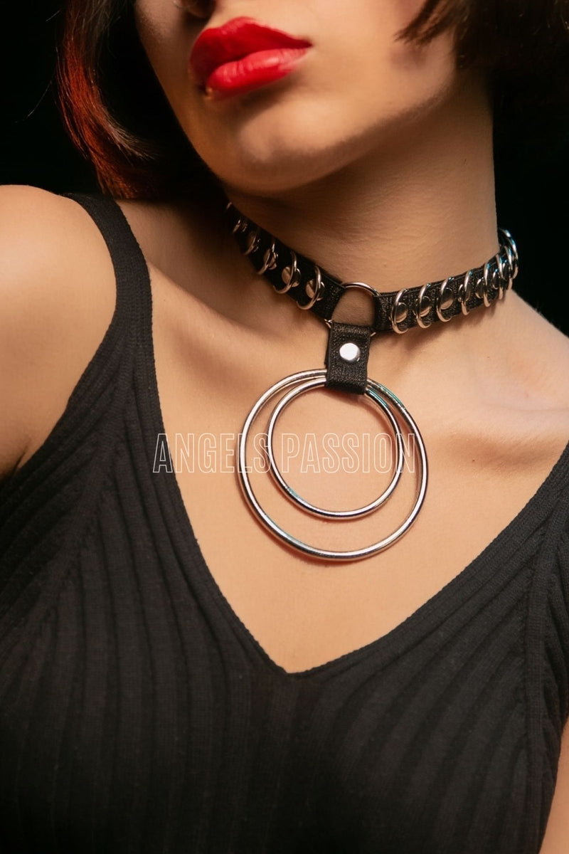 Stylish Elastic Choker Ring Detailed Rubber Necklace Stylish Rubber Choker Harness