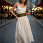 Women's khaki wide double-buckle belt by HarnessClub in vegan leather