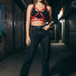 Women's Red Crossbody Body Harness | Vegan Leather Belt Accessory